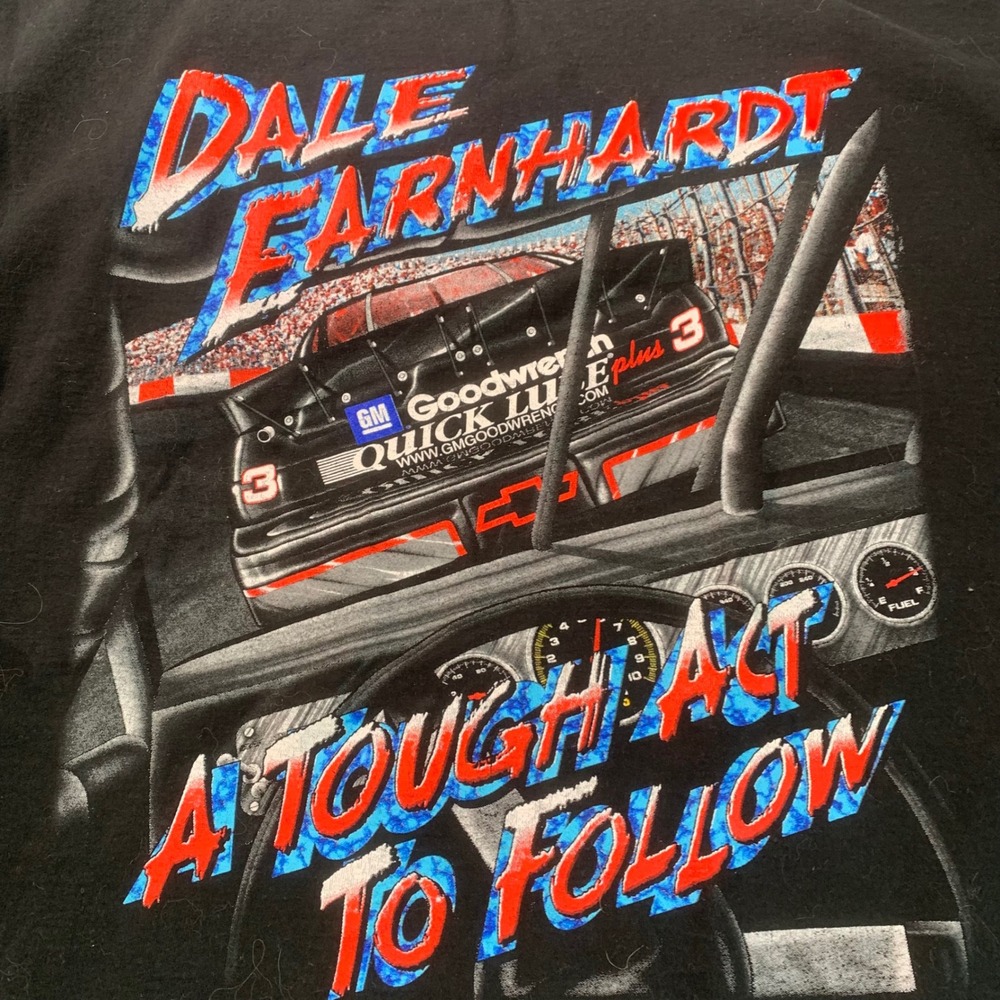 Vintage 90s Dale Earnhardt NASCAR T-Shirt Chase 2XL Made in USA Double Sided